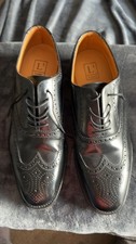BNWT LOAKE gents black leather brogues size 10 - cg b44