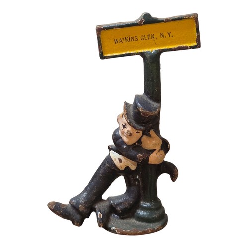 Antique cast iron drunk man - antique,
