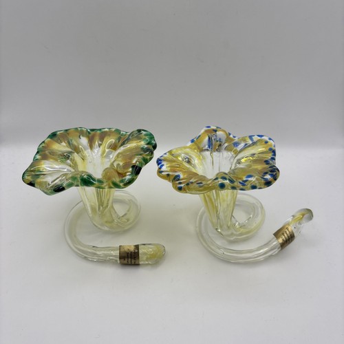 Pair hand blown glass - blown,