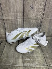 ADIDAS PREDATOR ELITE FOLDOVER TONGUE FG FOOTBALL BOOTS UK 8 White Gold BNWT