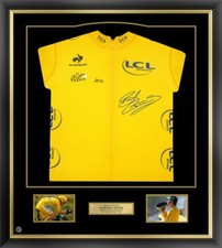 Bradley Wiggins Signed Tour de France Shirt Sky Replica Framed With COA