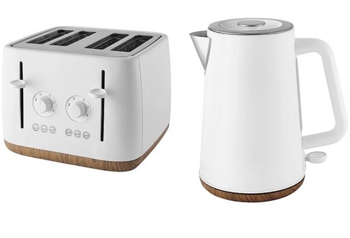 White kettle and slice - and,