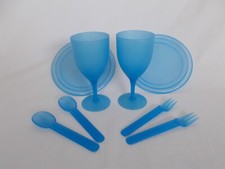 PLASTIC PICNIC WARE - BLUE