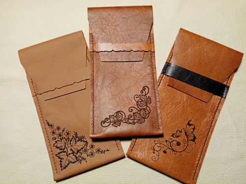 Real leather pencil case with