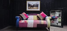 SUPERB DFS PATCHWORK 2 SEATER FABRIC SOFA