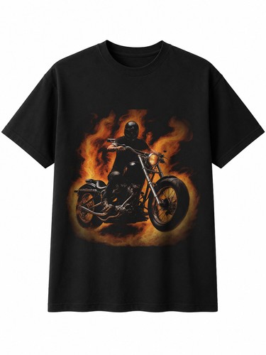 Chopper motorcycle flames - motorcycle, in