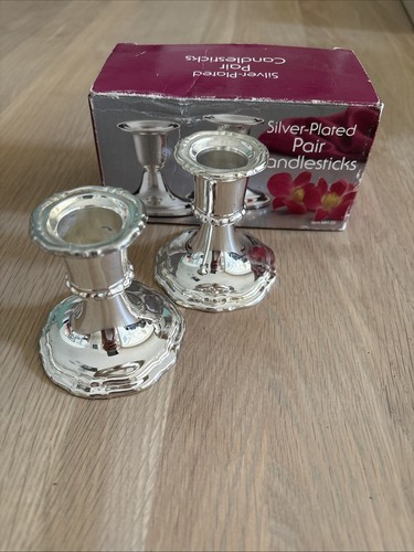 Silver plated candlesticks - silver-plated,