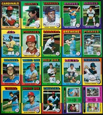 TOPPS 1975 - 20 MINI BASEBALL CARDS, Nos. between 27 & 212 - See photos