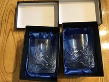 Cut glass whisky tumblers - cut,