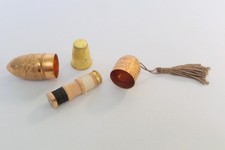 Austrian Gilt Metal Sewing Etui Miniature Complete