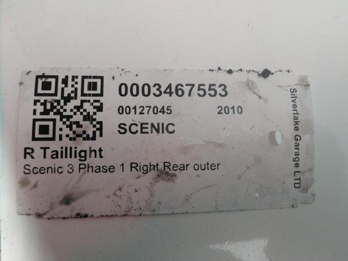 Renault scenic tail light - renault,