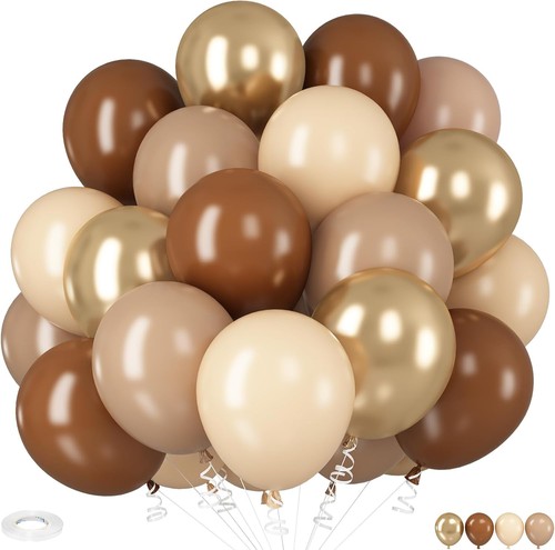Brown gold balloons inch - brown, 12
