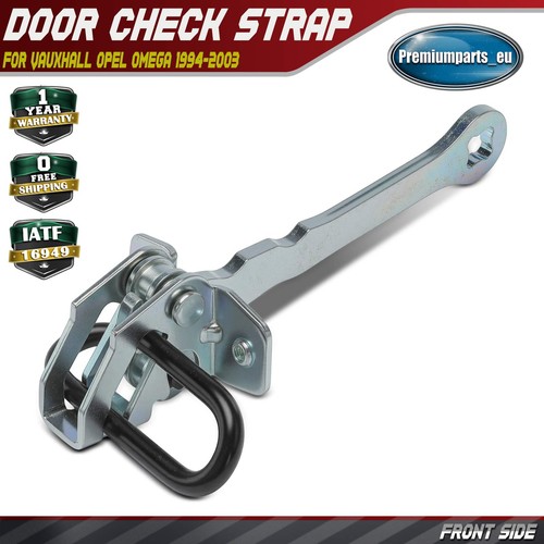 Door hinge stop check - door, strap