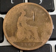 1867 Victoria One Penny Bun