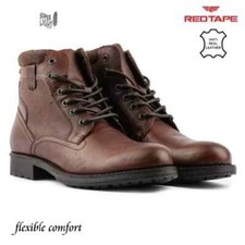 Mens Leather Red Tape Military