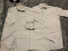3 x McDonalds Logo white blue Striped short Sleeve uniform shirt 15” collar 