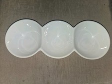 Mini Dip Bowls Dishes x 3 Attached - White Gloss