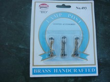 MODEL POWER 493 ELECTRIC STREET LIGHTS 12 volt NEW HO OO GAUGE 3 LAMPS