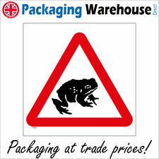 TR513 FROG TOAD ON ROAD SIGN