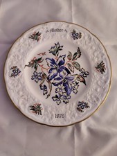 Coalport Fine Bone China Decorative Plate Mother 1978 Embroidery Clematis