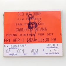 CARLOS SANTANA CONCERT TICKET