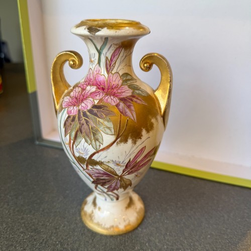 Vase handled 1869 signed - vase,