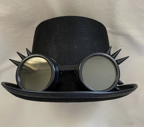 Steampunk top hat with - , goggles