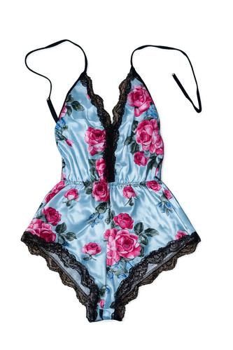 Women satin floral - floral, teddy