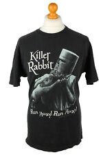 90s Retro T Shirt Killer Rabbit Shirt Tee Crew Neck Run Away Black Size L -TS657