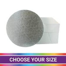 Round Silver Drum Board Cake BOX Set COMBO White Box Round Drum Choose size