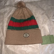 Gucci Web Stripe Wool Beanie
