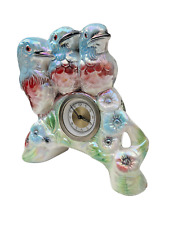 Jema Holland Table Clock 451 Ceramics Decor of Birds Vintage