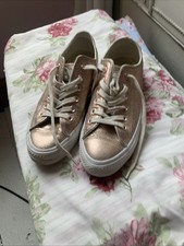 Converse Women's Leather Trainers….rose Gold Size 5.5 Good Condition
