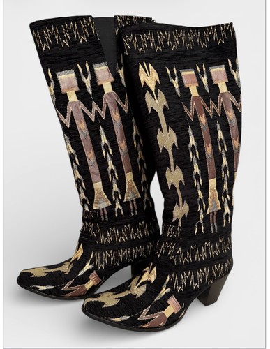 Southwestern tapestry boots - southwestern,