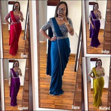 Ready To Wear Traditional Wedding Wear Heavy Chinon Saree For Women's VT-AN