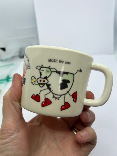Vintage style cup mug - vintage, cow