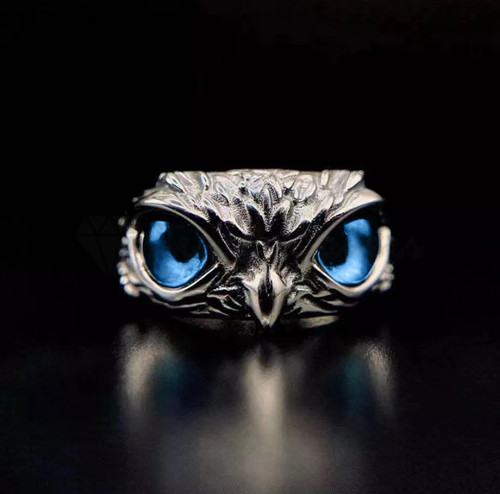 Sterling silver women men owl - silver,