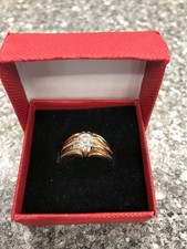 9ct Yellow Gold Gents 0.9ct Moissanite Diamond Gypsy Ring Size P - £525