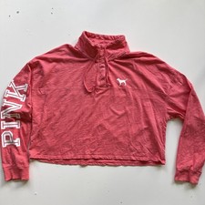 Pink Victoria's Secret Pink Cropped Sweatshirt Size L