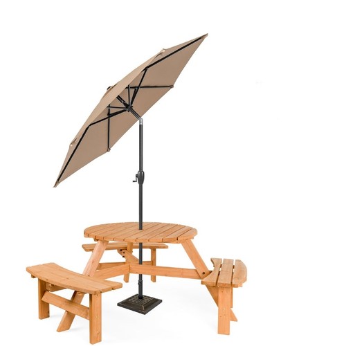Outdoor picnic table round - outdoor,