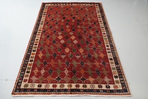 Handmade oriental wool rug red - oriental,