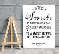 A5 Sweet Table Candy Stall Cart Buffet Jar Metal Sign Wedding Party