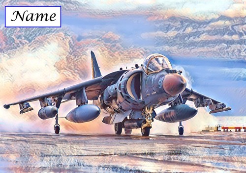 Personalised harrier jump - harrier,
