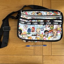LeSportsac cute kawaii/anime small crossbody bag x4 zips and inside pockets 
