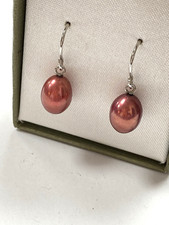 stamped  Honora 'H' freshwater pearls earrings silver 925 boxed