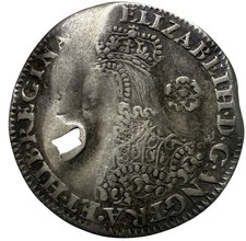 Elizabeth I, Milled Threepence, 1564, by E Mestrelle S2603, Rare. Holed.