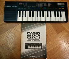 Retro Casio SK-1 Sampling Keyboard with manual. 