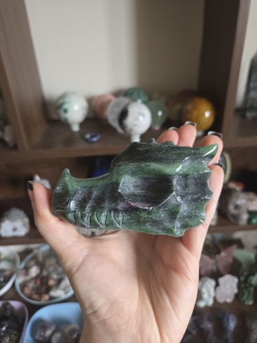 Ruby zoisite dragons head - ruby,
