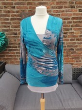 Kettlewell 213 faux wrap top & under vest top size L Turquoise grey