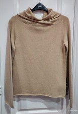 Celtic-Sheepskin Beige Knit Jumper Hoodie Medium Geelong Wool Angora Christmas